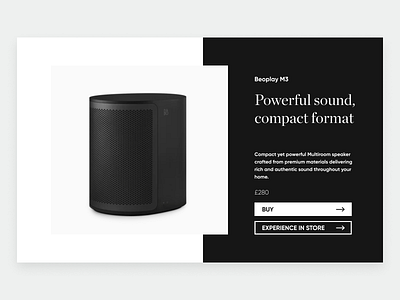 Product Page (Bang & Olufsen) 2020 trend black clean concept dark design minimal minimalistic ui uiux web design