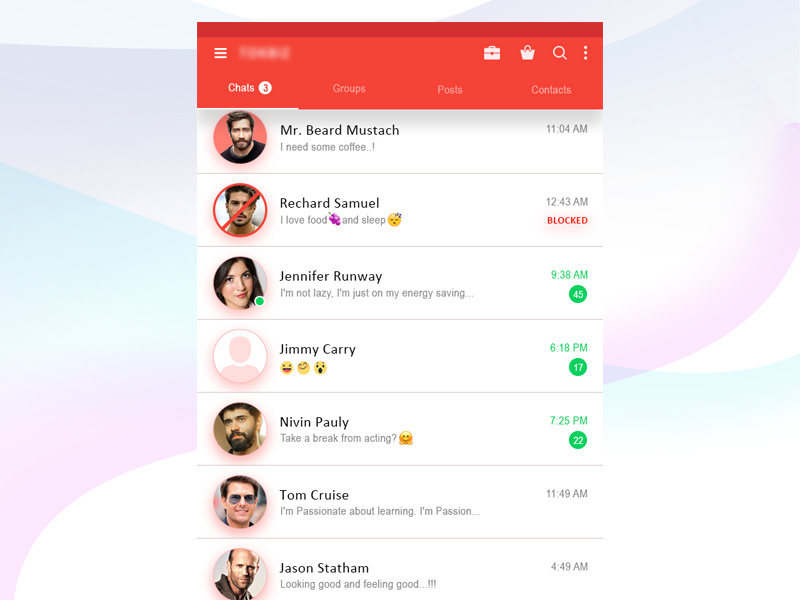 001 chat list user chat list ui design social media app chat list chat app