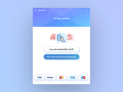 Credit Card Payment Option UI Design cashless payment option ui design