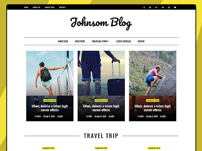 Blog and Magazine Website Template black and yellow blog design blogging template magazine design magazine template personal blog personal branding web design website templates