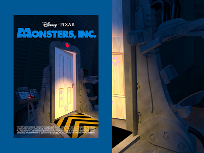 Monsters Inc. Poster 3d 3d art branding cartoon cinema4d design illustraion realism