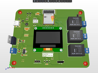 PCB 3d design using Esp and OLED