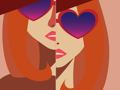 Lolita book heart illustration lips literature lolita love redhead sunglasses vector vector illustration