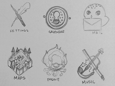 Harry Potter Icons design harry potter icon icons illustration mobile sketch web wip