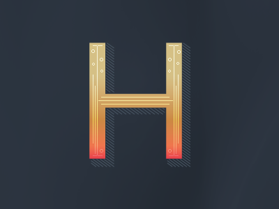 The Letter H gradient graphic design pixels typography