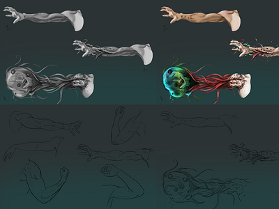 Arm Mutation Concept anatomy class work concept art concept design illustration monster mutation student work