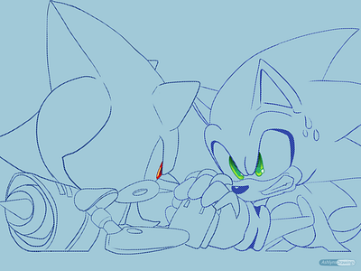 31 Days of Sonic_Day 1_Look-a-like blue challenge doodle metal sonic sega sketch sonic sonic the hedgehog