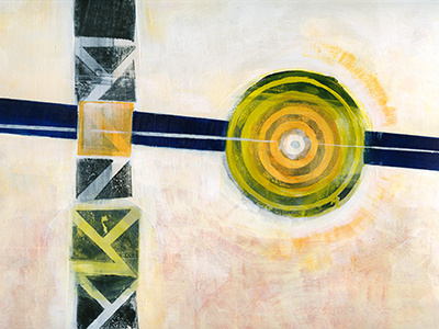 Target Practice abstract mixed media painting