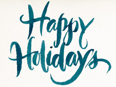 Happy Holidays brush lettering calligraphy christmas happy holidays lettering watercolor