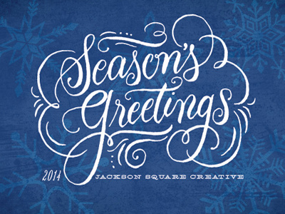 Snowy Season's Greetings calligraphy christmas flourished hand lettering lettering seasons greetings snow snowflakes