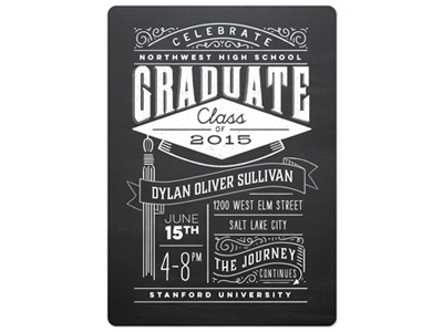 Graduation Invitation chalk chalkboard graduation hand lettering invitation lettering