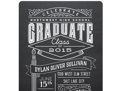 Graduation Invitation blackboard chalk chalkboard graduation hand lettering invitation lettering typography
