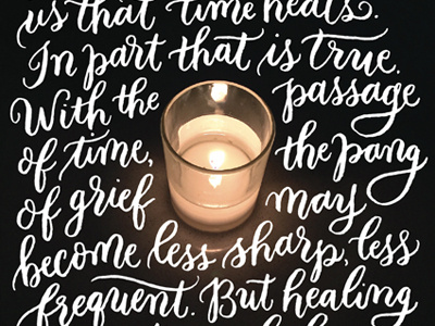 Healing brush lettering calligraphy candle grief grief and loss hand lettering lettering quote