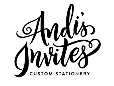 Andi's invites brush lettering calligraphy hand lettering lettering logo stationery