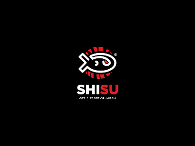 Shisu logo branding design fish flat food graphic design logo sign sushi vector