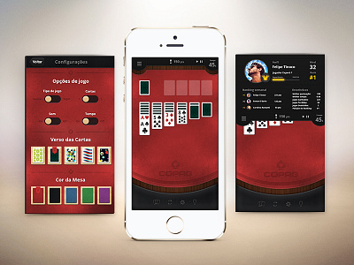 Solitaire Copag Screens app cards design game icon interface ios iphone patience solitaire ui