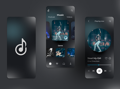 BiPlay - Music Streaming App - UI Design design illustration music music streaming play music streaming