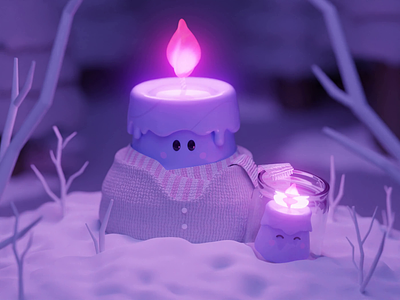 Cute Candle Characters - 3D Animation 3d animation branding design graphic design illustration logo motion graphics ui