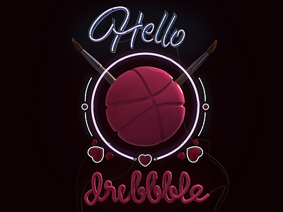 Hello Dribbble [Free Scene]