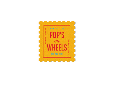 Pop's on Wheels Stamp art brand branding clean color design designer flat graphic icon identity illustration illustrator layout lettering logo minimal type typography vector