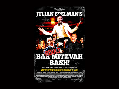 Julian Edelman's Bar Mitzvah Bash Poster art brand branding clean color cool design illustrator logo nfl photoshop poster poster a day poster art poster design posters retouching type typography vector