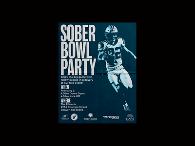 Harmony Foundation Sober Bowl Flyer advertise advertising advertising design brand branding color design flyer flyer artwork flyer design grid illustrator knockout logo marketing poster design tight type typography vector