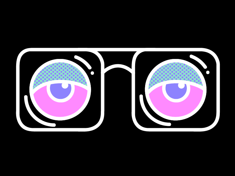 Glasses animation eye eyes freaks geeks gif glasses halftone pink series tv