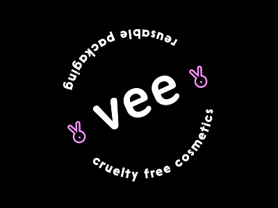 Vee Logo animals bunny cosmetics logo pink vector