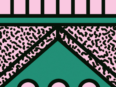 Daily abstraction abstract fanzine geometric green memphis pattern pink silkscreen style vector
