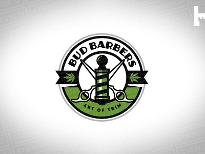 Bud Barbers Vector Logo Template