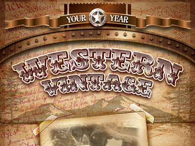 Western Vintage Crest Flyer flyer template vintage western