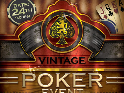 Vintage Poker Cigar Flyer Template cigar fler poker template vintage