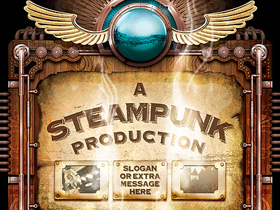 Vintage Steampunk Brand Flyer Set