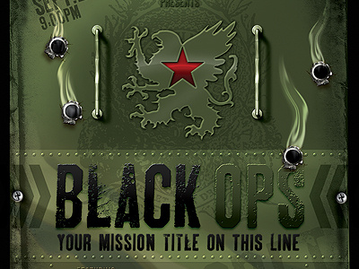 Vintage Black Ops Military Flyer Template air force armored army black ops grunge marines military navy vintage