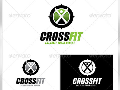 Crossfit Logo Template cross cross fit eat exercise fitness nutrition train trainer weights