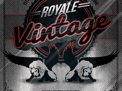 Vintage Royale Lion Crest Event Flyer Template