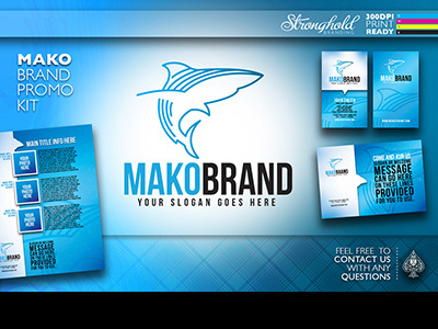 Shark Logo Brand Promo Kit brandmark cmyk cool design eps evil great white killer minimal modern ocean shark