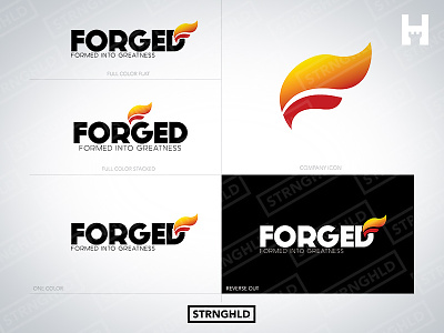 Forged - Vector Logo Template brand branding brandmark clean fire flame forged hot logo stronghold