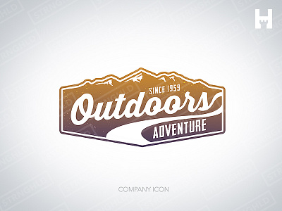 Outdoors - Vector Logo Template brand branding brandmark bright logo mountains outdoors rustic stronghold