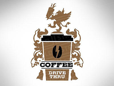 COFFEE SHOP LOGO TEMPLATE coffee cup drive hot house identity java joe logo stronghold template thru