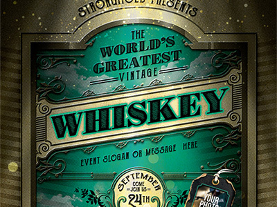 Vintage Whiskey Flyer Template lounge luxury night party nightclub party poster rock vintage vip vodka whiskey whisky