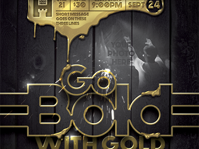 Liquid Gold Event Flyer Template gold golden lights liquid gold live party flyer pattern platinum purple shiny