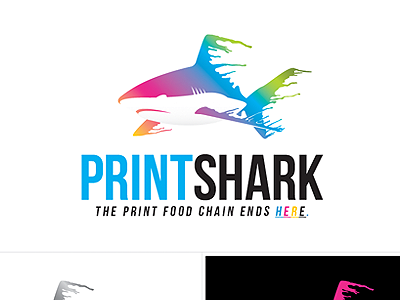 Print Shark Logo animal cmyk color distressed drips print shark