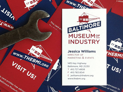 Baltimore Museum of Industry Business Card baltimore bmi business card logo