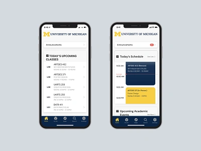 University of Michigan App Redesign app design ui ux