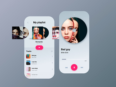 Music Player app minimalism mobile music player ui ux