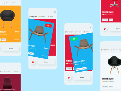 Furniture Tinder app challenge design furniture minimalism store tinder ui ux