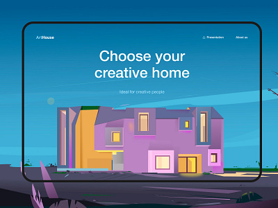 Landing page for the sale of apartments design home illustration landing page site ui uiux ux web
