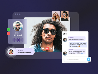 Video Conferencing app app call calling conference design dribbble figma meeting ui ux video videoconf zoom