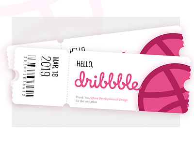 Hello, Dribbble ! design dribbble hello hello dribbble invitation shot thank you ticket vector